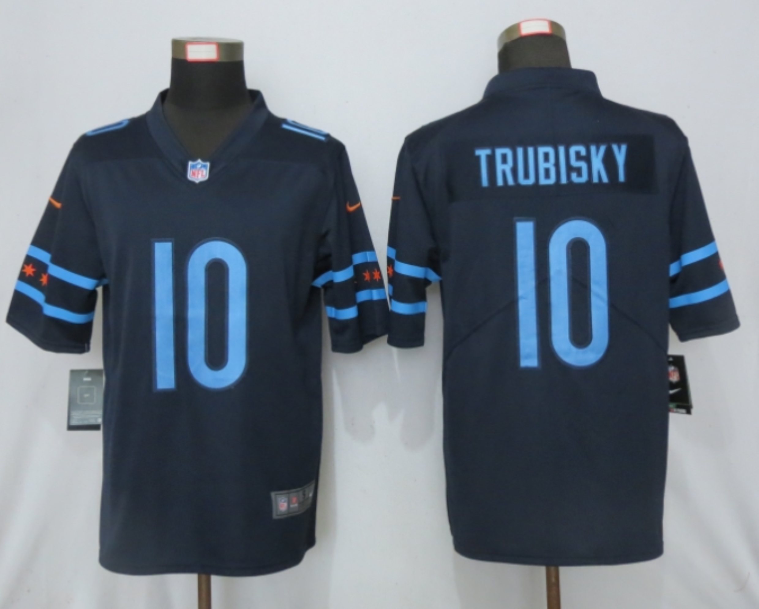 2019 Nike Men Chicago Bears #10 Trubisky Mack Navy Vapor Limited City Edition NFL Jersey->chicago bears->NFL Jersey
